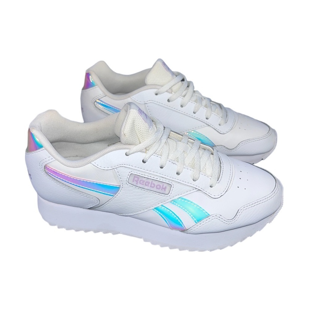 Reebok Classic Leather Sneakers Women’s 7.5 White Iridescent